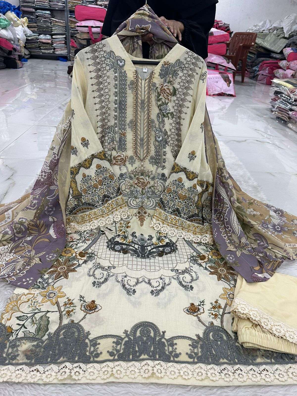 Falah Premium Cotton Collection Designs of Jade Bliss Code - RTW02 By Falah Designer Suits - 07