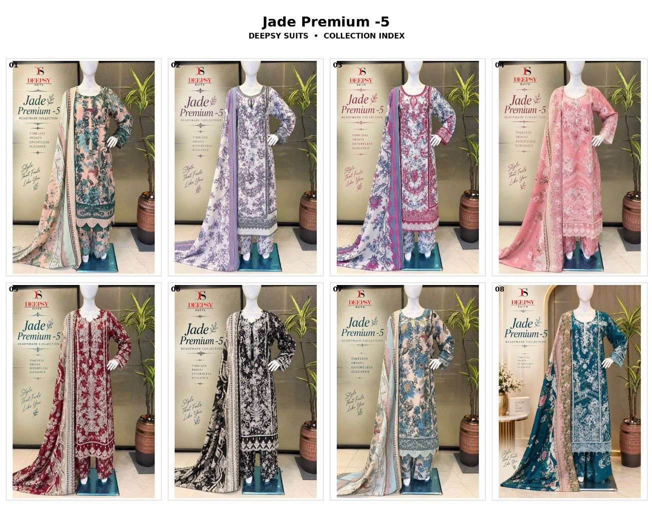 JADE PREMIUM - 05 READY TO WEAR COLLECTION BY DEEPSY SUITS - 01 - 08 B