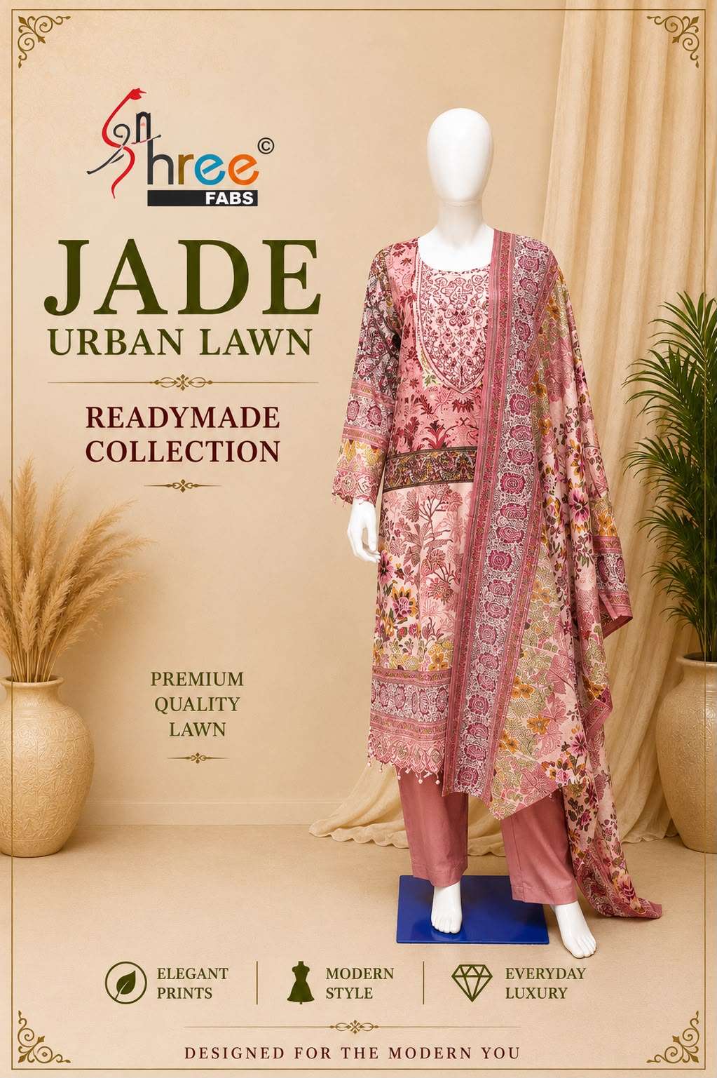 JADE URBAN LAWN READYMADE COLLECTION BY SHREE FABS - 06