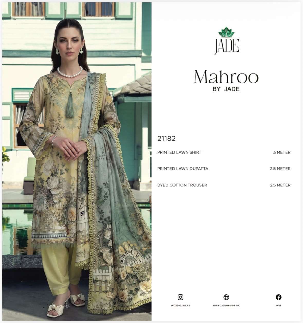 MAHROO PRINTED LAWN COLLECTION BY JADE - 07