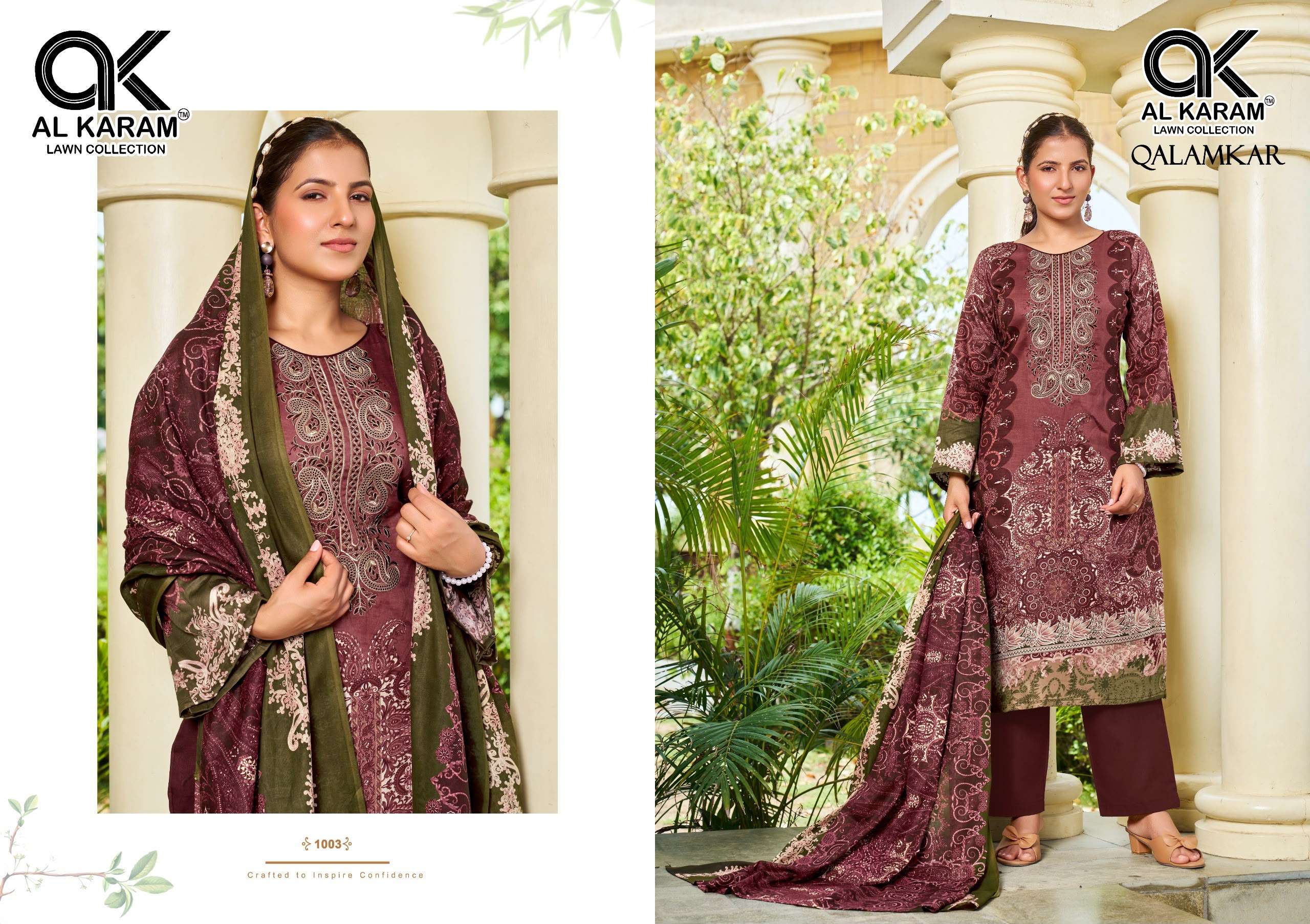 QALAMKAR SELF EMBROIDERY WORK BY AL KARAM - 03