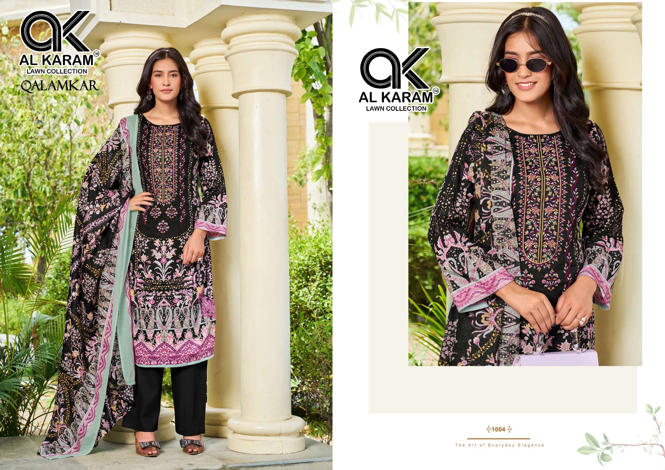 QALAMKAR SELF EMBROIDERY WORK BY AL KARAM - 04