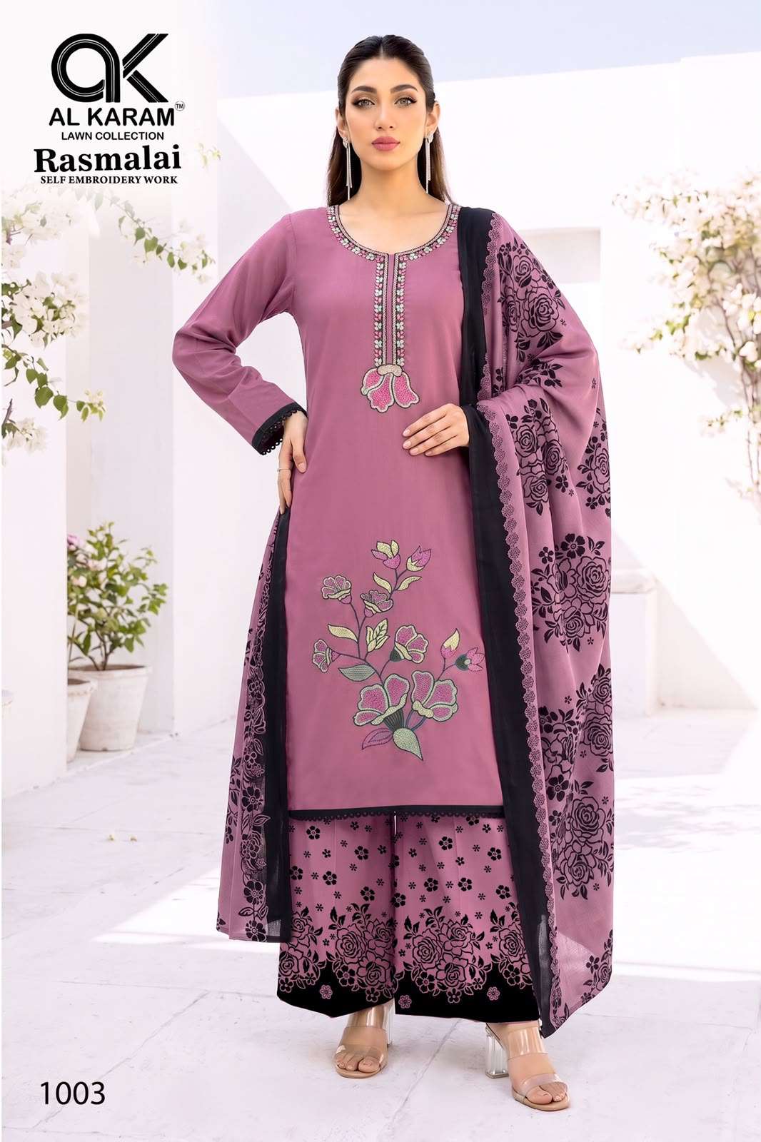 RASMALAI SELF EMBROIDERY WORK BY AL KARAM - 03