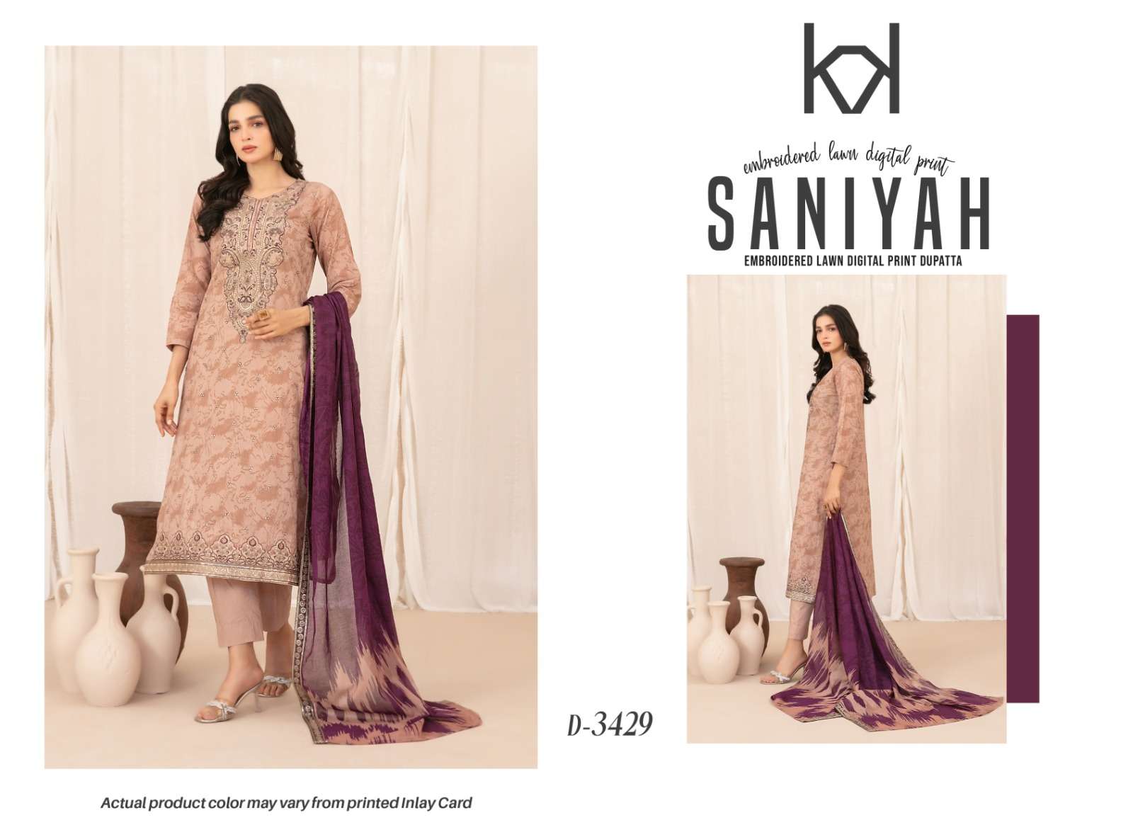 SANIYAH EMBROIDERED DIGITAL PRINTED FANCY LAWN COLLECTION BY SHAHID TAWAKKAL - 02