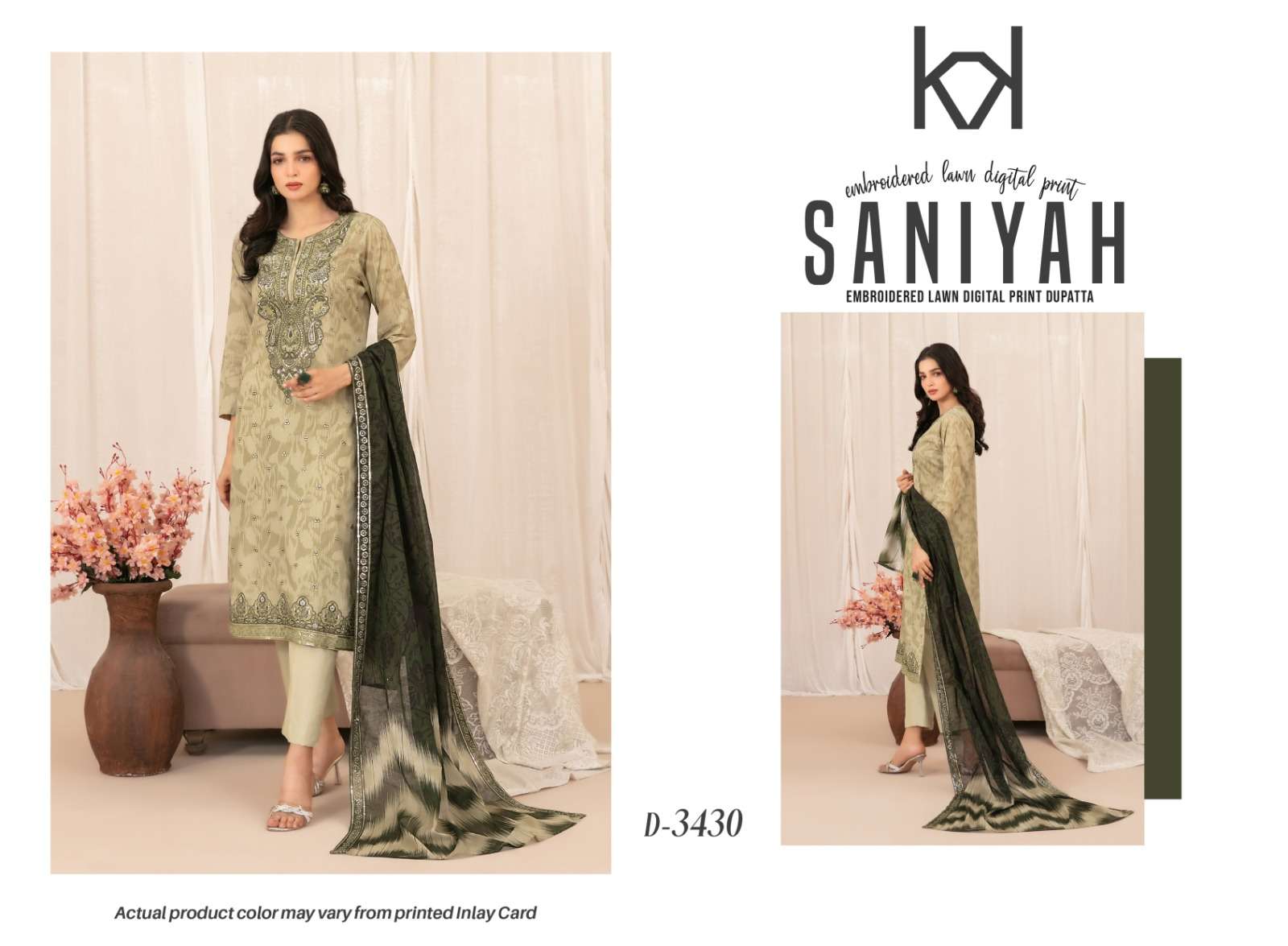 SANIYAH EMBROIDERED DIGITAL PRINTED FANCY LAWN COLLECTION BY SHAHID TAWAKKAL - 03