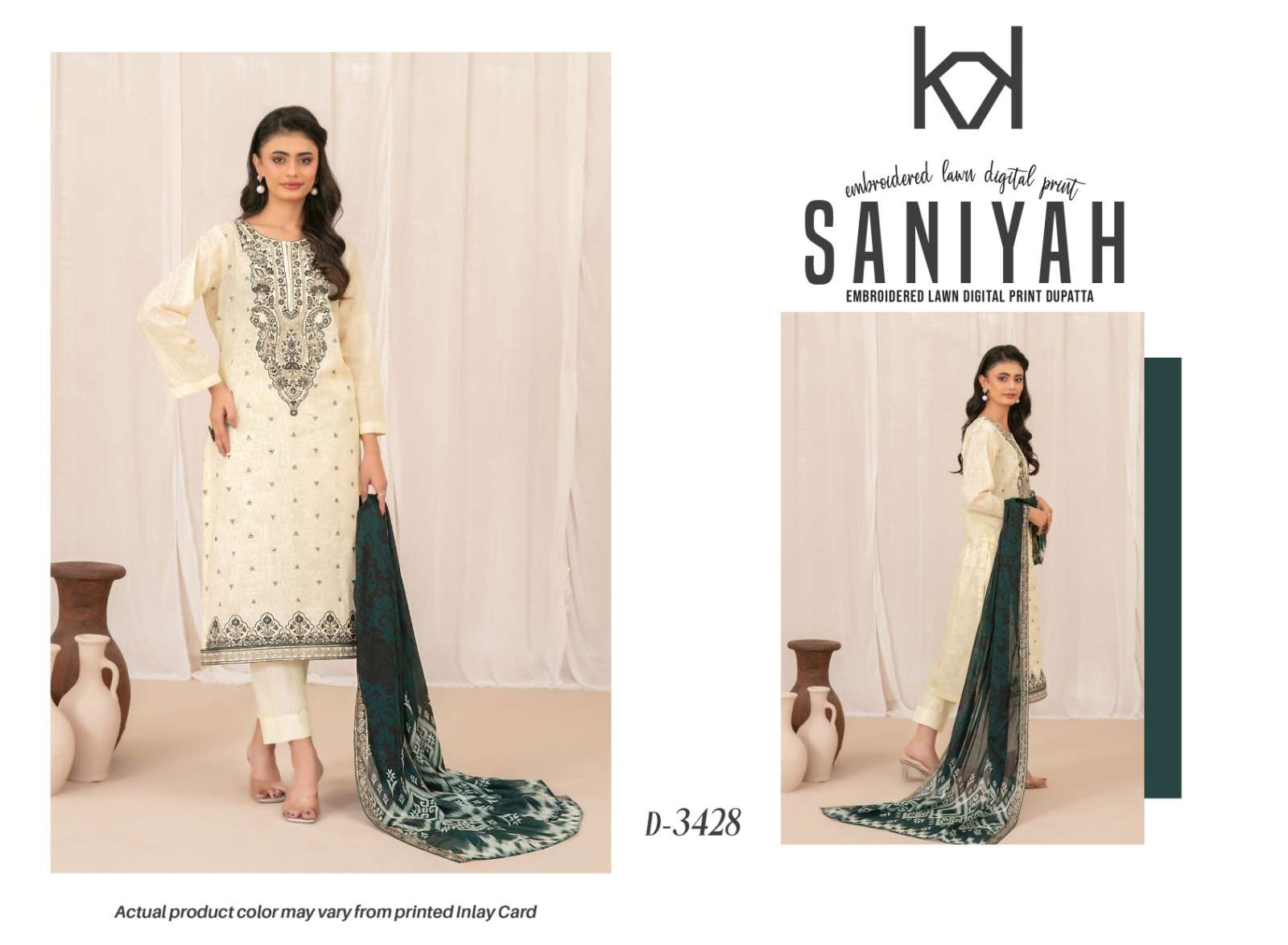 SANIYAH EMBROIDERED DIGITAL PRINTED FANCY LAWN COLLECTION BY SHAHID TAWAKKAL - 04