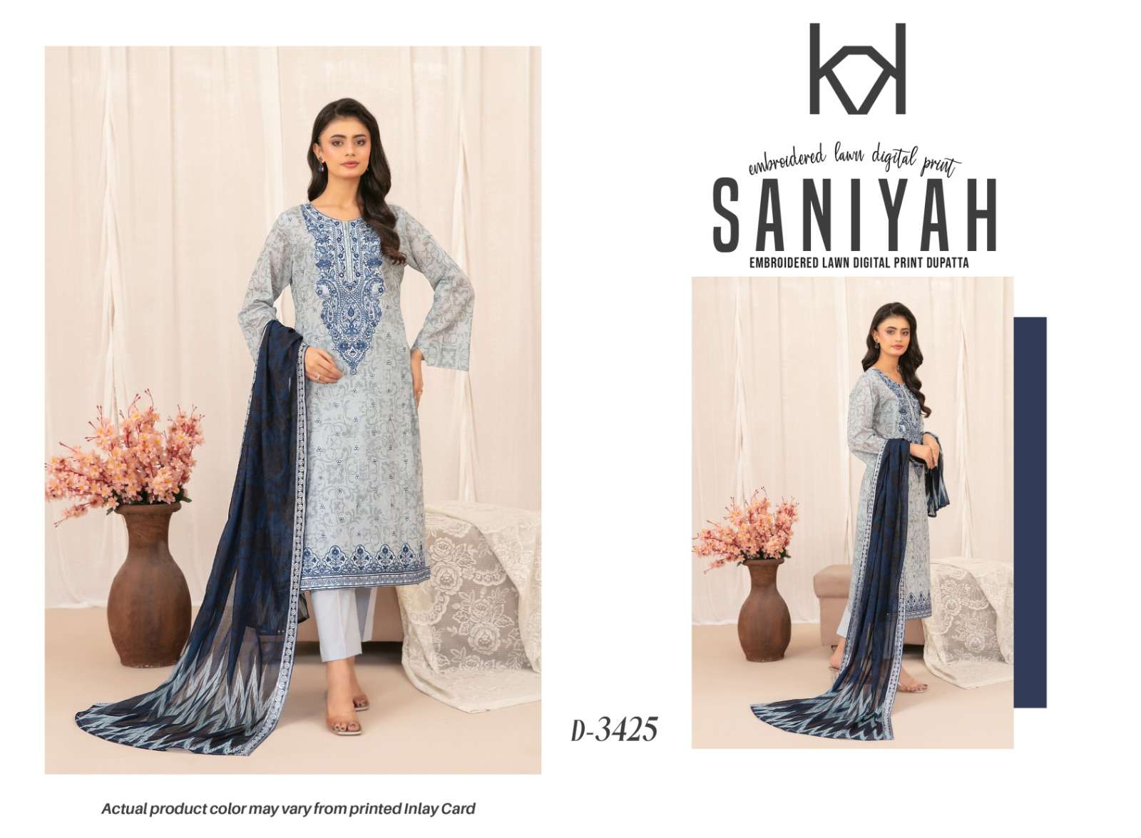 SANIYAH EMBROIDERED DIGITAL PRINTED FANCY LAWN COLLECTION BY SHAHID TAWAKKAL - 05