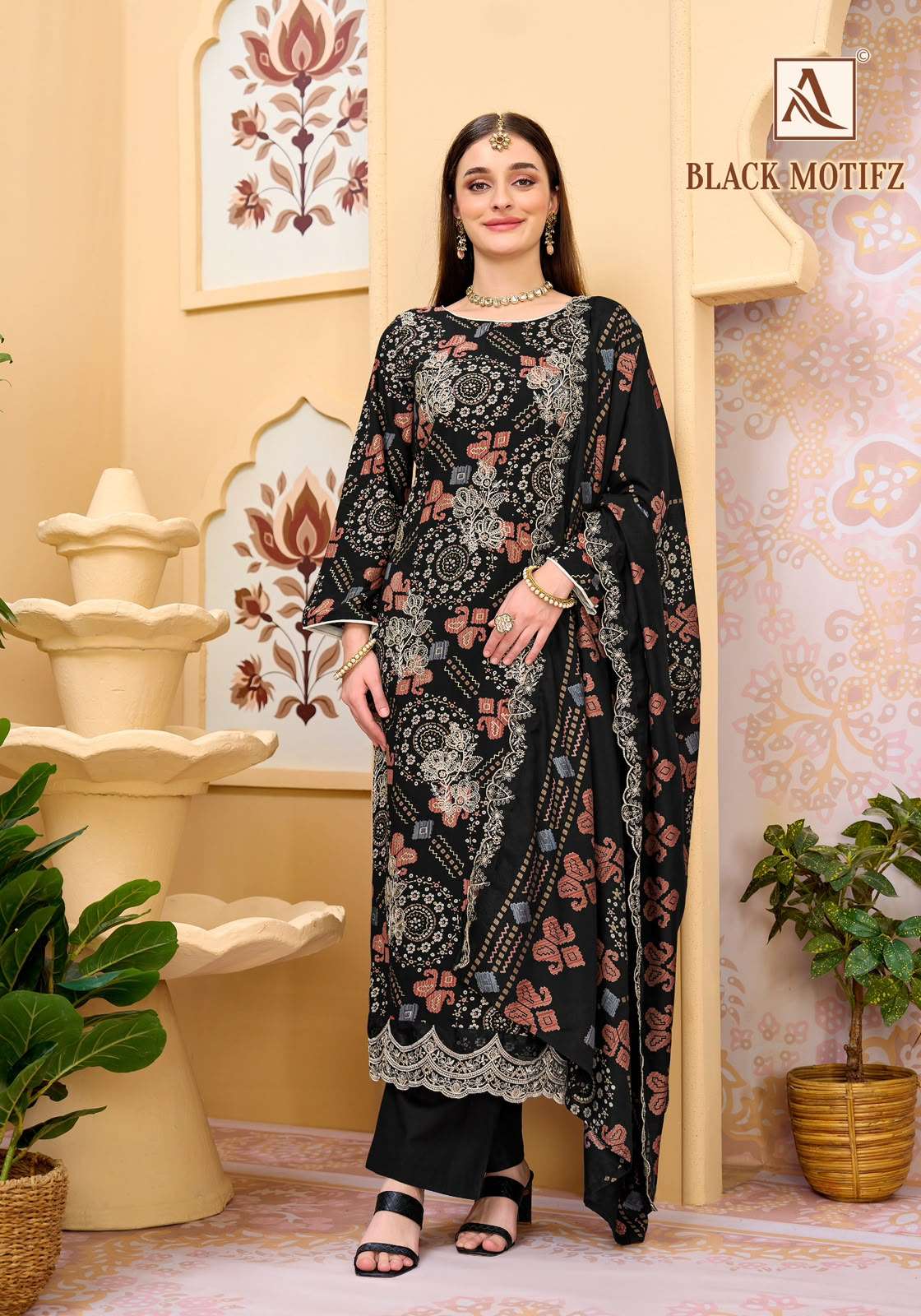 BLACK MOTIFZ BY ALOK SUIT - 01