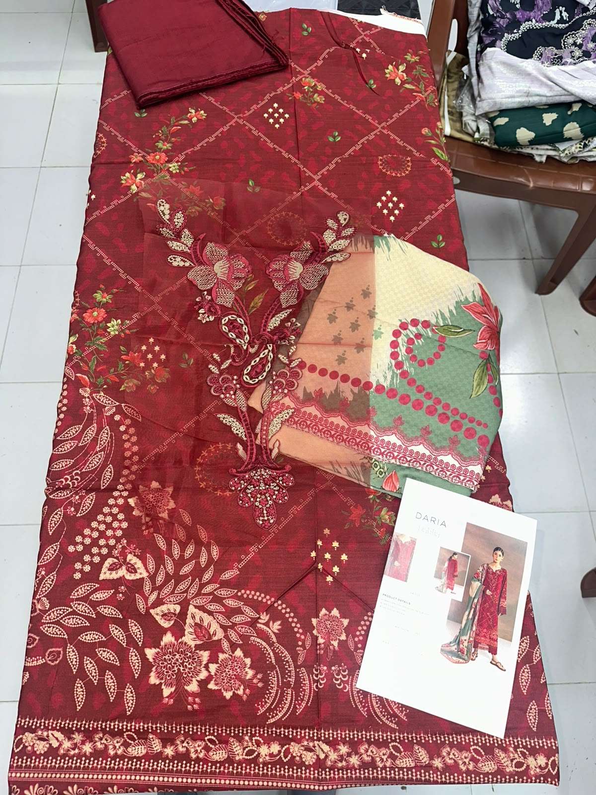 DAHLIA EMBROIDERED VISCOSE SLUB COLLECTION BY DARIA-07