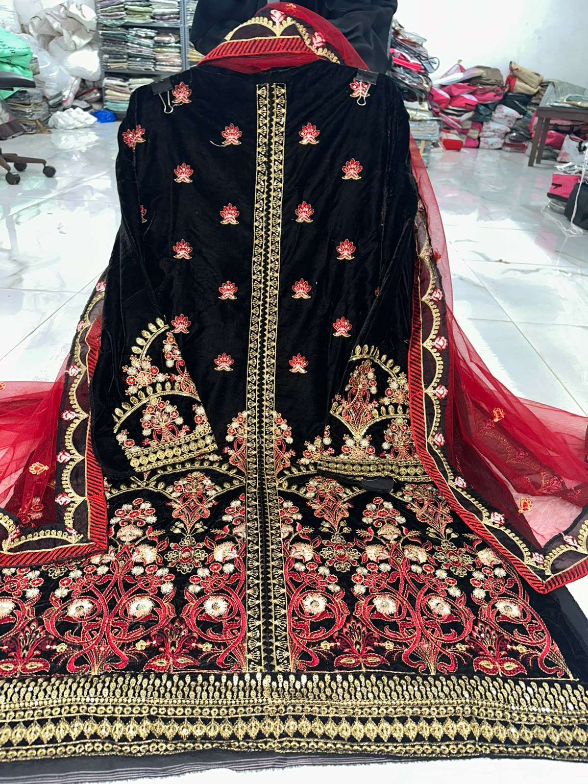 Falah Premium Velvet Collection Code NOP395 By Falah Designer Suits - 02