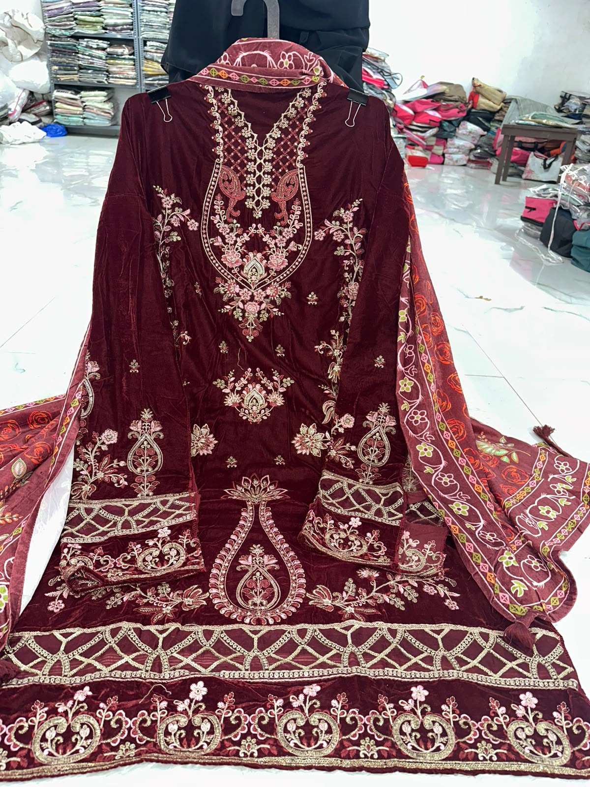 Falah Premium Velvet Collection Code NOP395 By Falah Designer Suits - 06