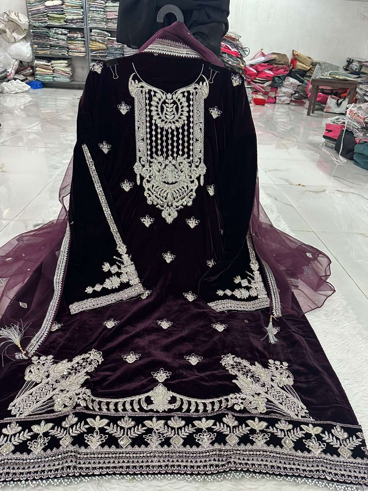 Falah Premium Velvet Collection Code NOP395 By Falah Designer Suits - 14