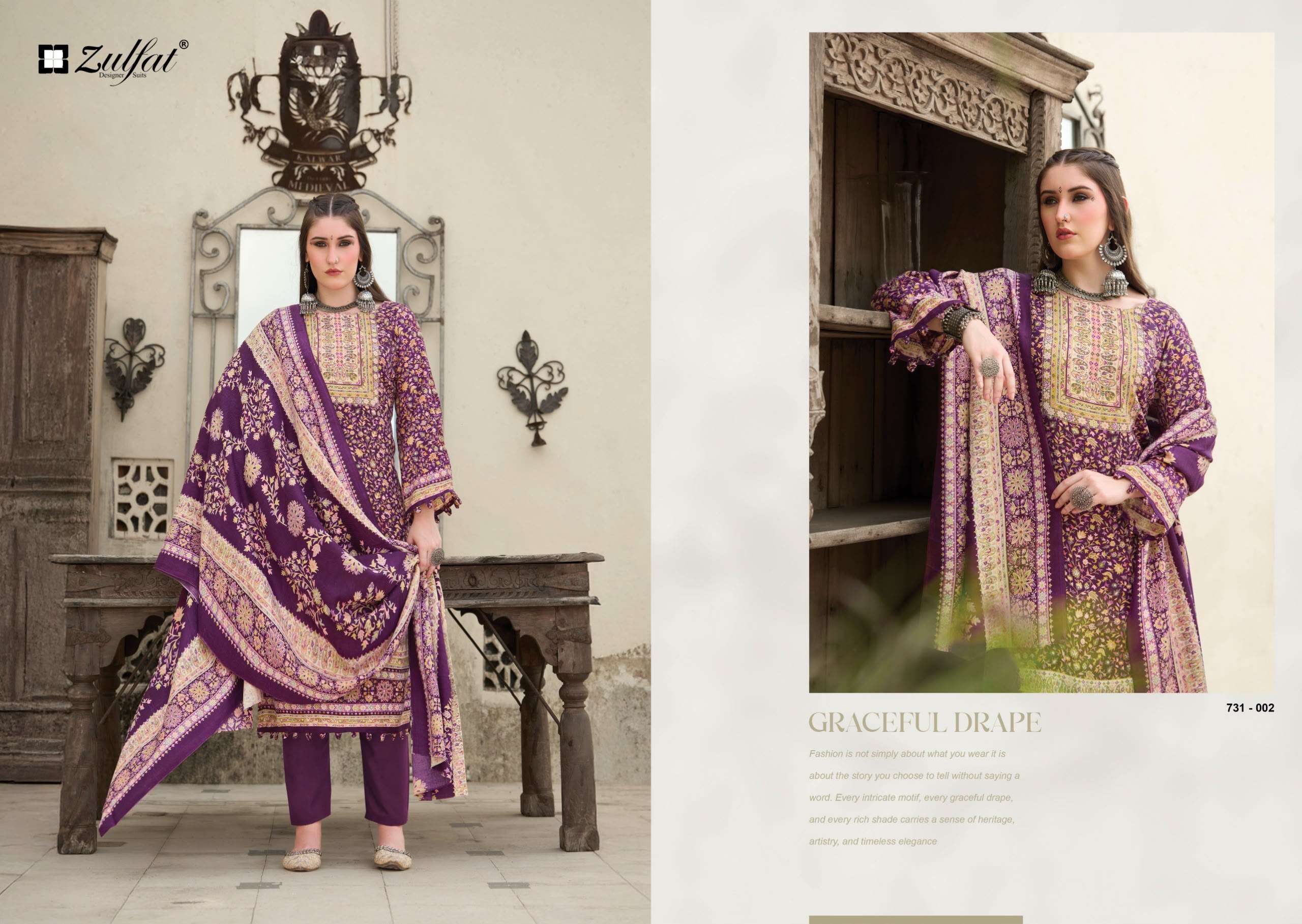 GULNOOR EXCLUSICE WOOLLEN COLLECTION BY ZULFAT DESIGNER SUITS - 02