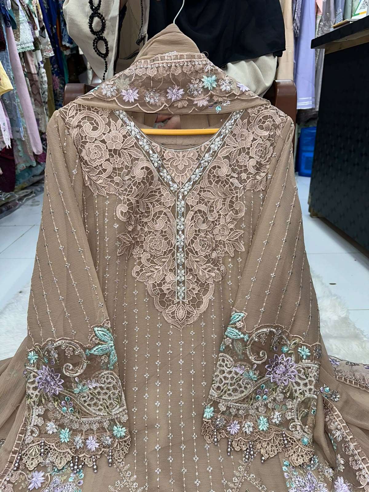 RTW BAHAAR STITCHED PURE CHIFFON COLLECTION DESIGNS OF MARIA B CHIFFON BY ZA - 06