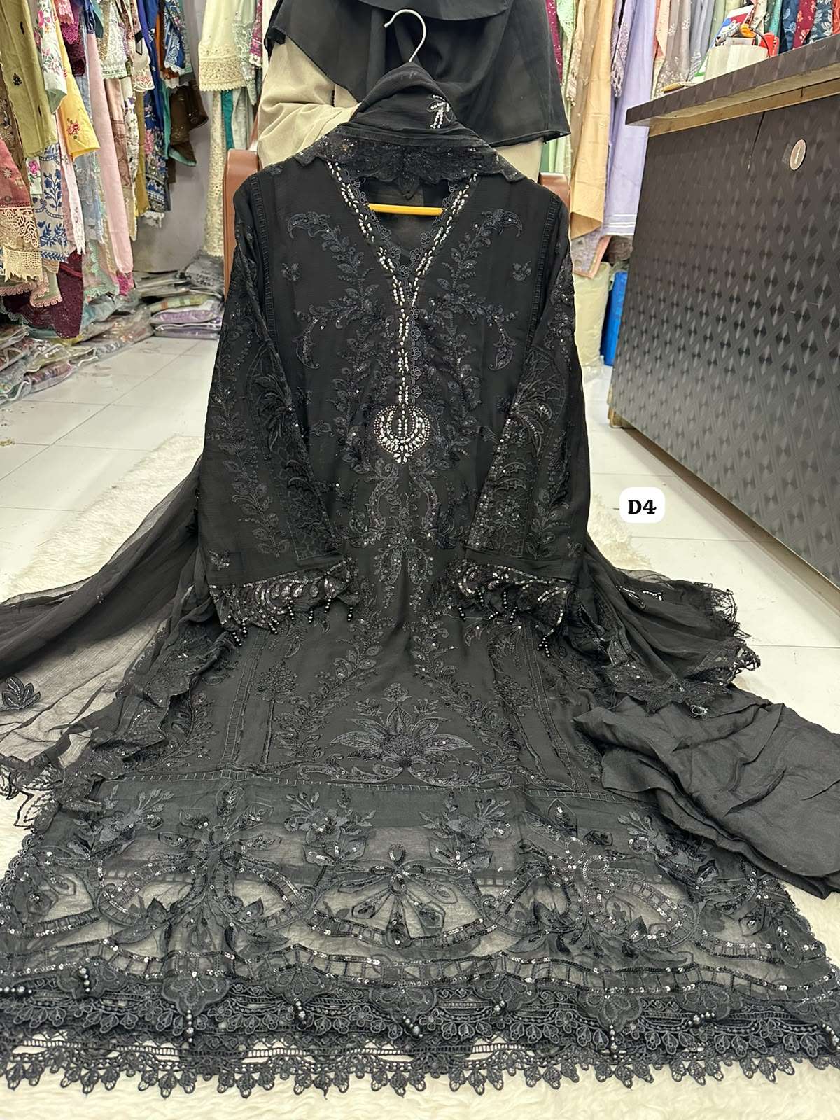 RTW BAHAAR STITCHED PURE CHIFFON COLLECTION DESIGNS OF MARIA B CHIFFON BY ZA - 07