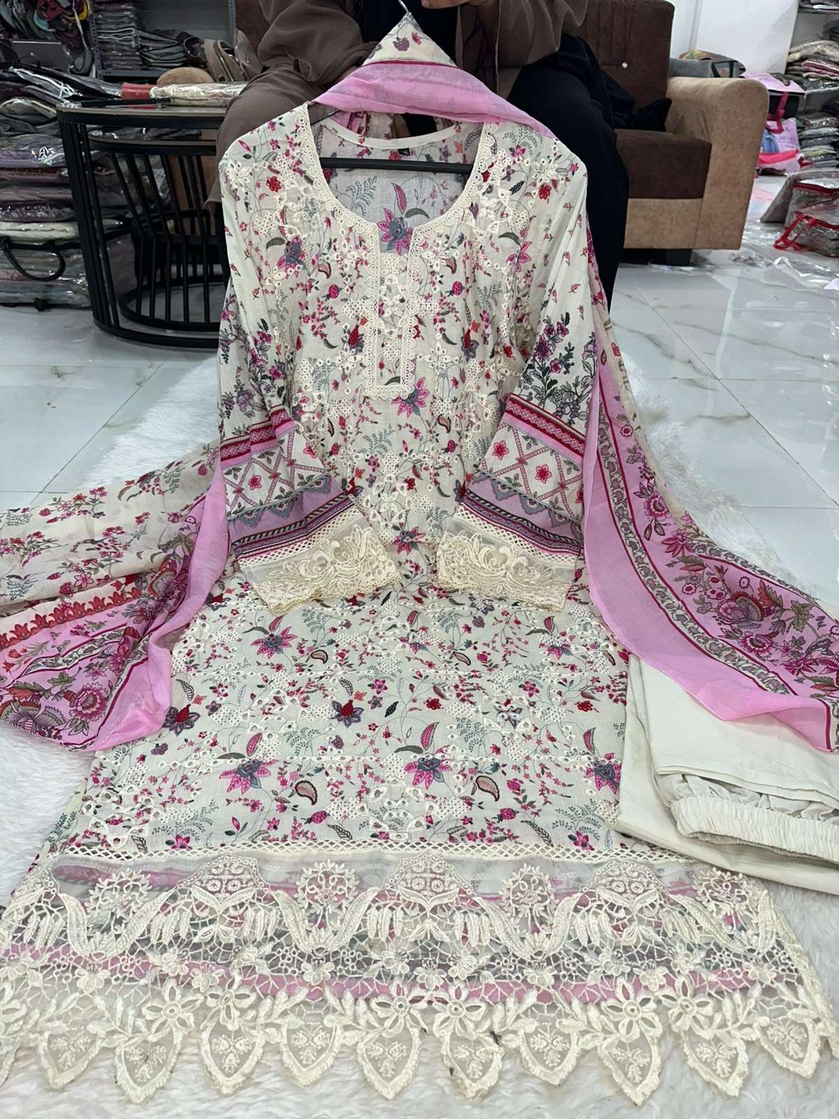 RTW Falah Premium Cotton Collection Designs Of Elaf Chikankari Code - 50227 By Falah Designer Suits - 05