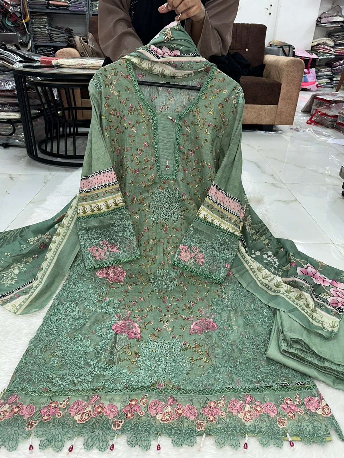 RTW Falah Premium Cotton Collection Designs Of Elaf Chikankari Code - 50227 By Falah Designer Suits - 07