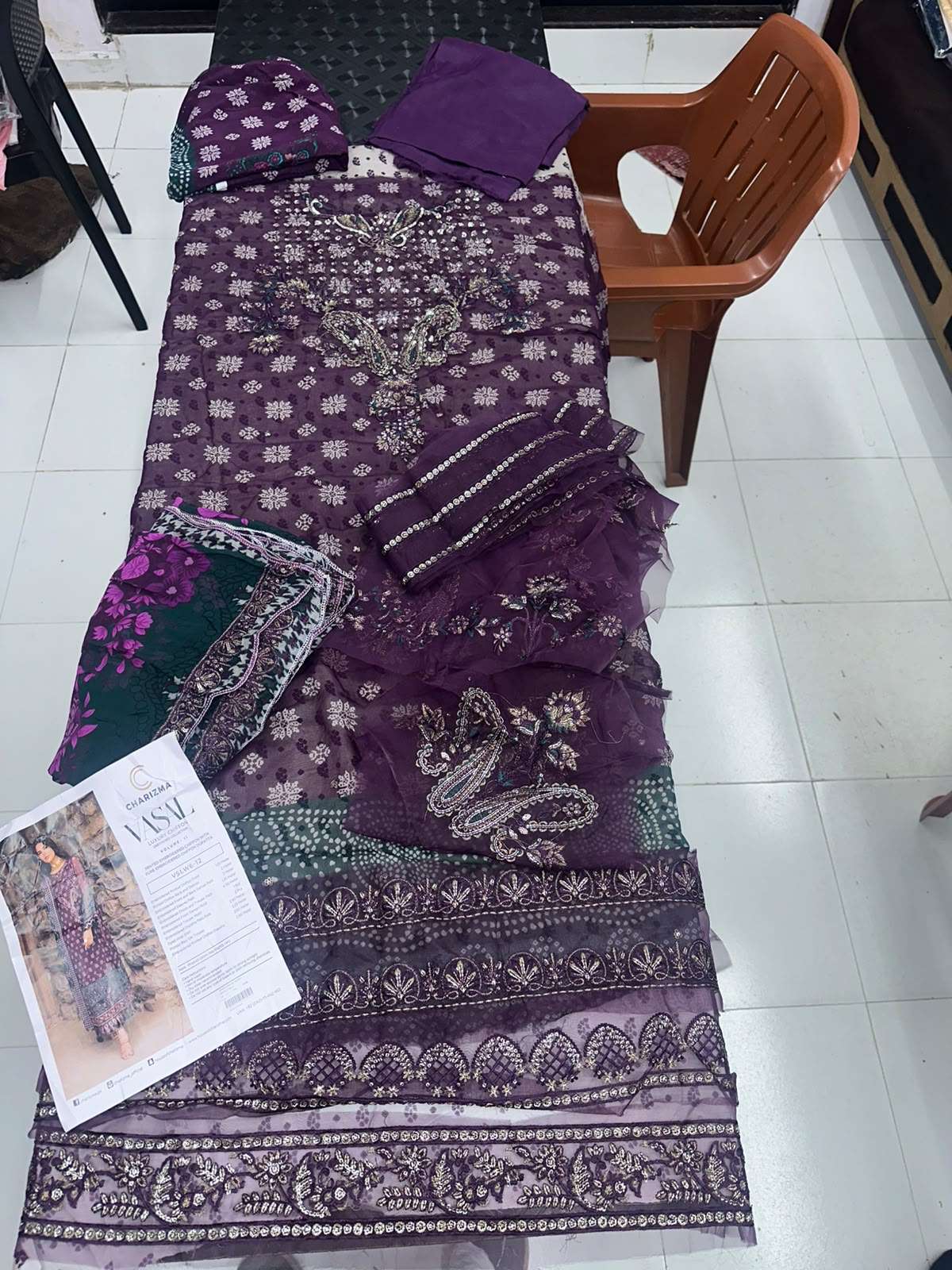 Vasal Luxury Embroidered Chiffon Collection Vol - 01 Open Pics By Charizma - 03