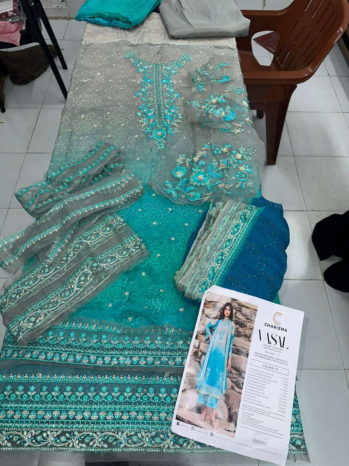 Vasal Luxury Embroidered Chiffon Collection Vol - 01 Open Pics By Charizma - 05
