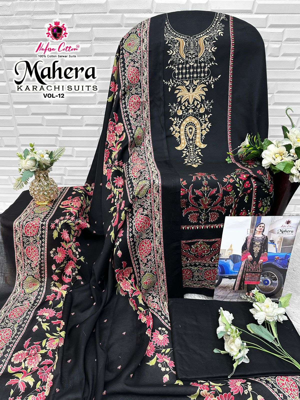 MAHERA KARACHI SUITS VOL - 12 BY NAFISA COTTON - 04