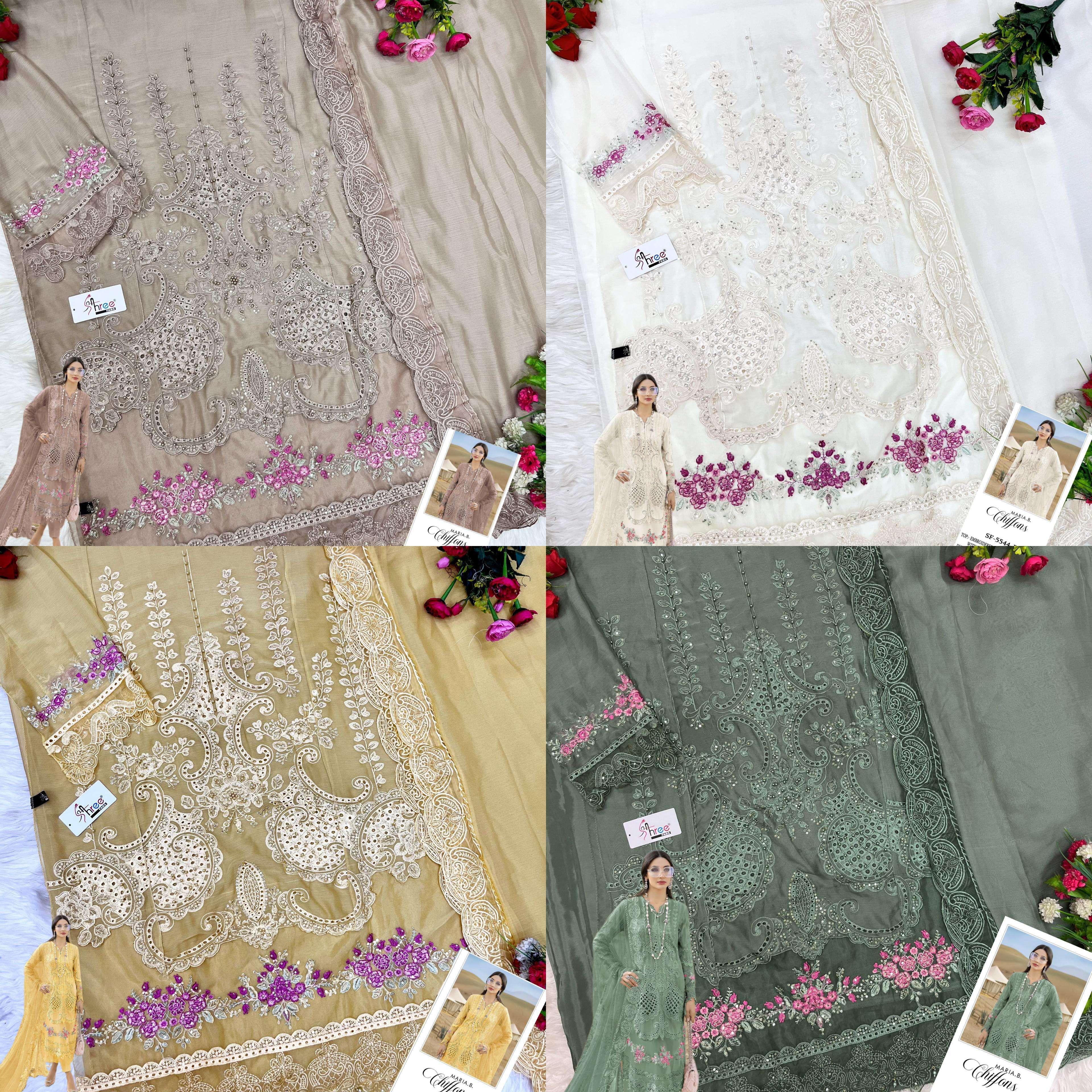 MARIA B CHIFFONS D.NO. SF - 5544 BY SHREE FABS - 01 - 04