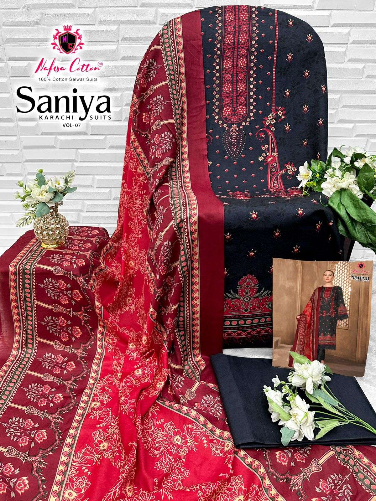 SANIYA KARACHI SUITS VOL - 07 BY NAFISA COTTON - 04