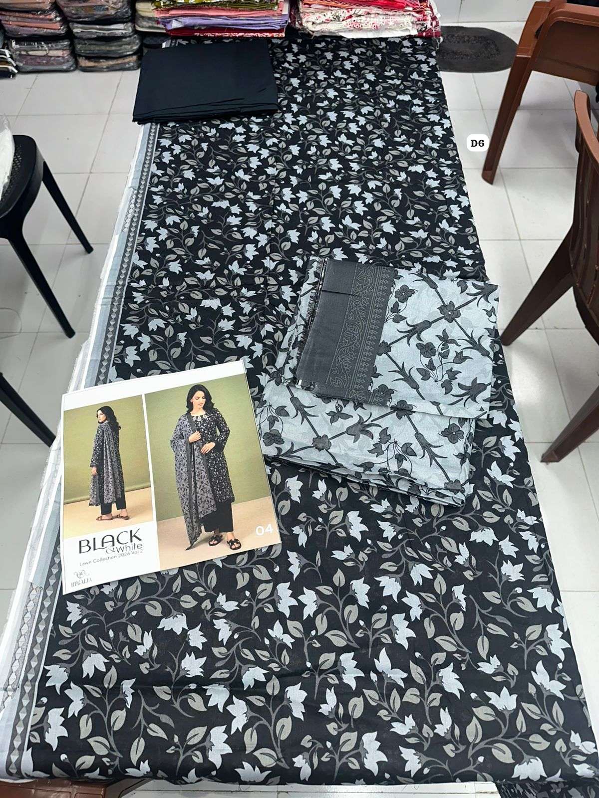 BLACK & WHITE VOL - 02 PRINTED LAWN COLLECTION 2026 OPEN PIC BY REGALIA TEXTILES - 06