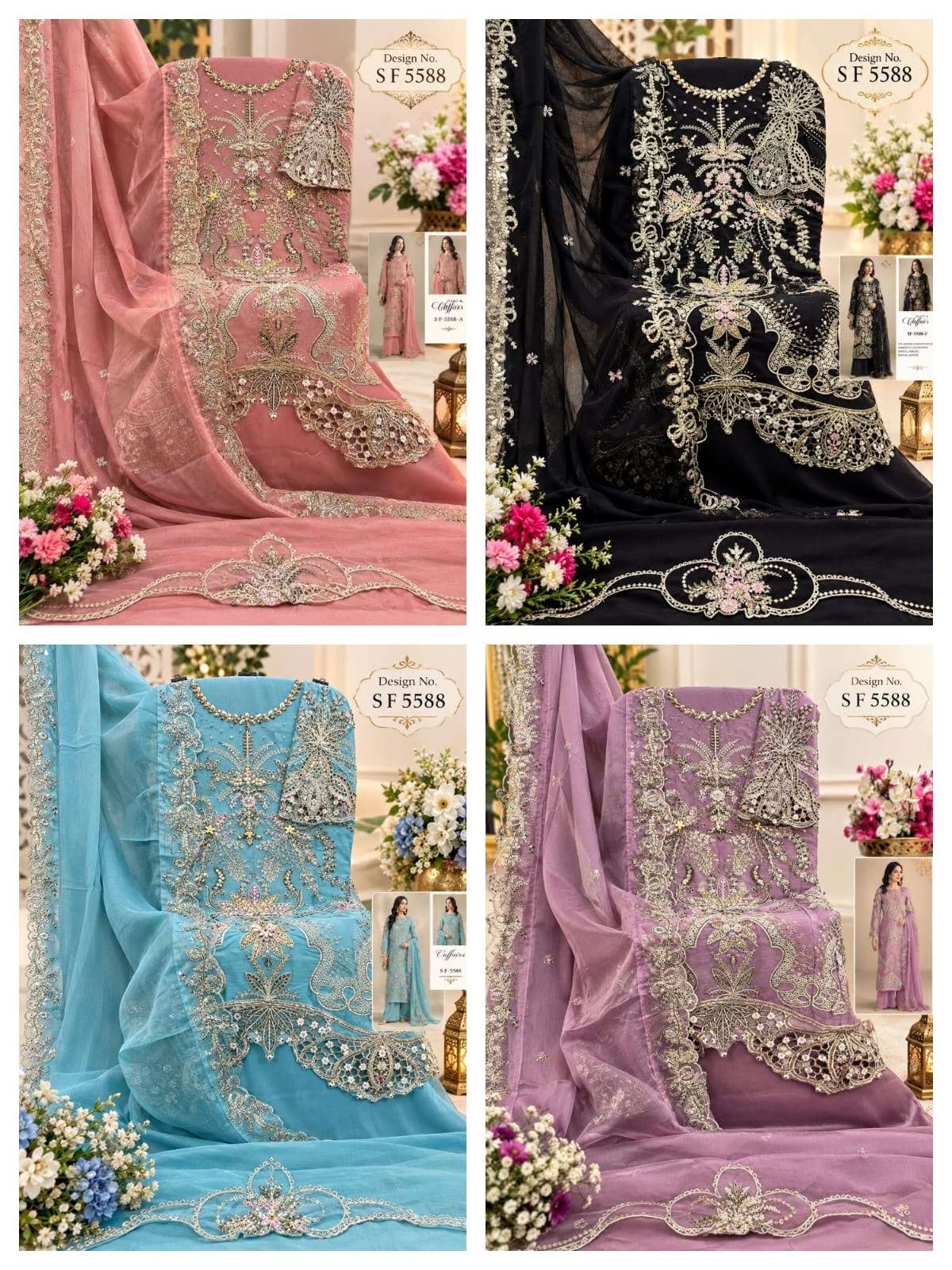 MARIA B CHIFFONS D NO. SF - 5588 BY SHREE FABS - 01 - 04